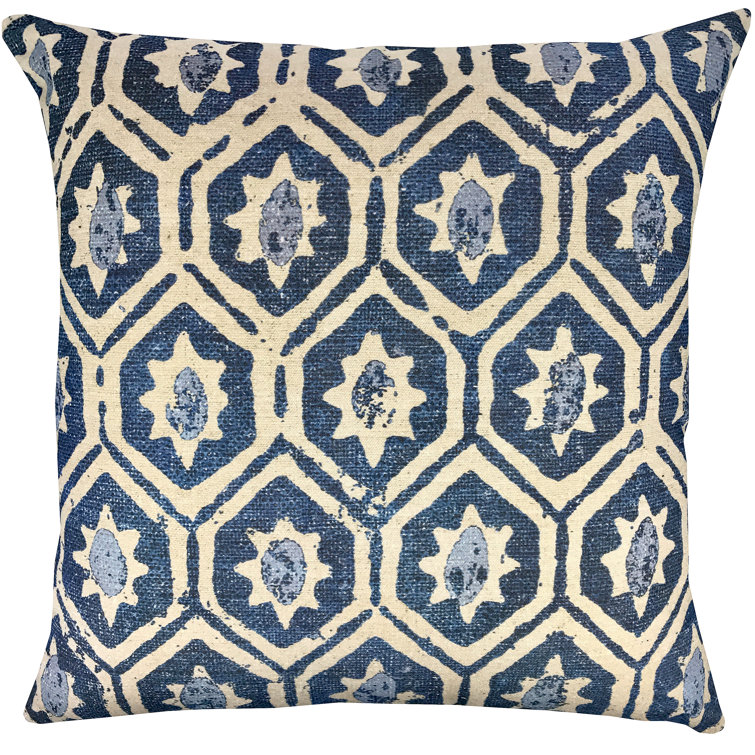 Diamond Indigo Throw Pillow Wayfair